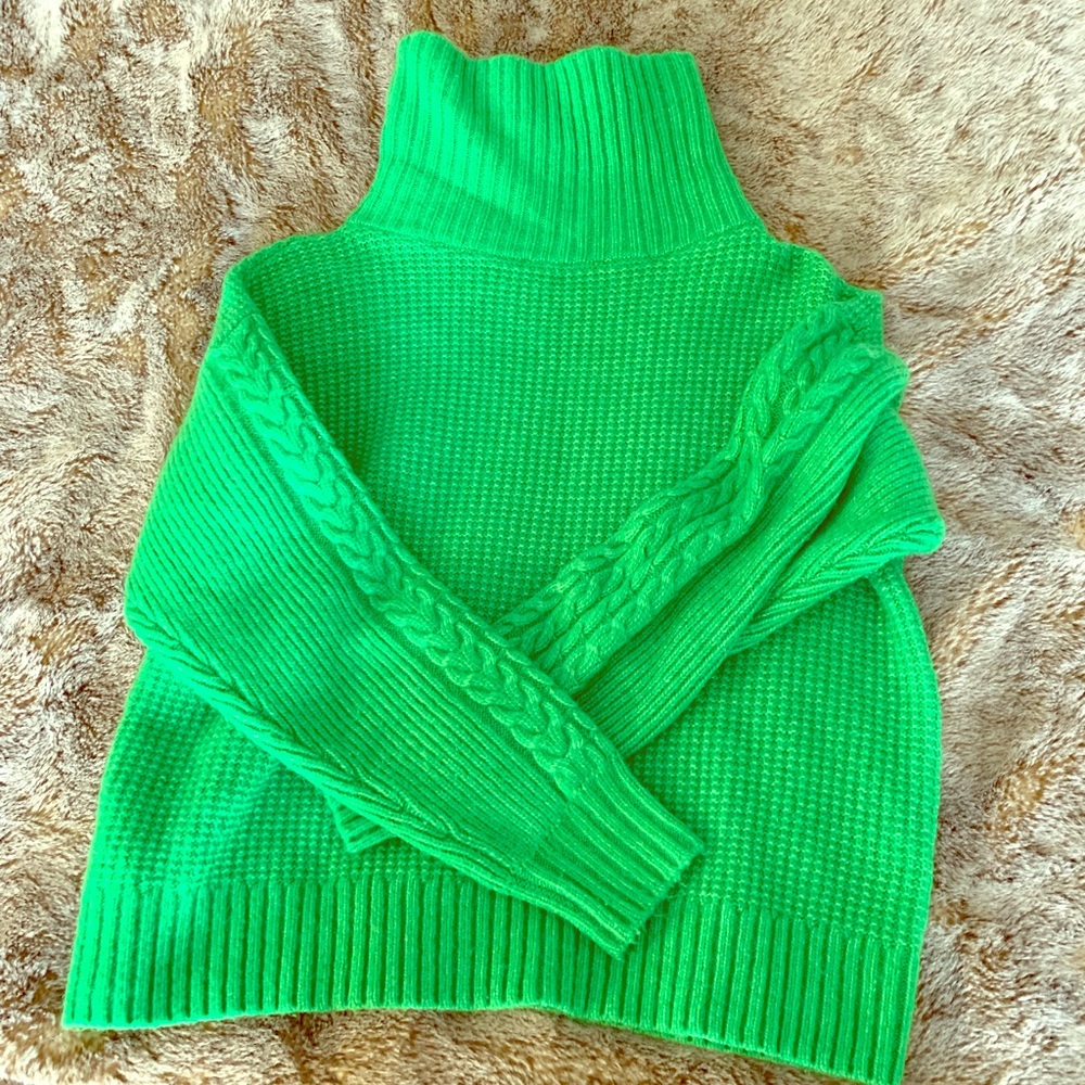 Something Navy crop turtleneck sweater